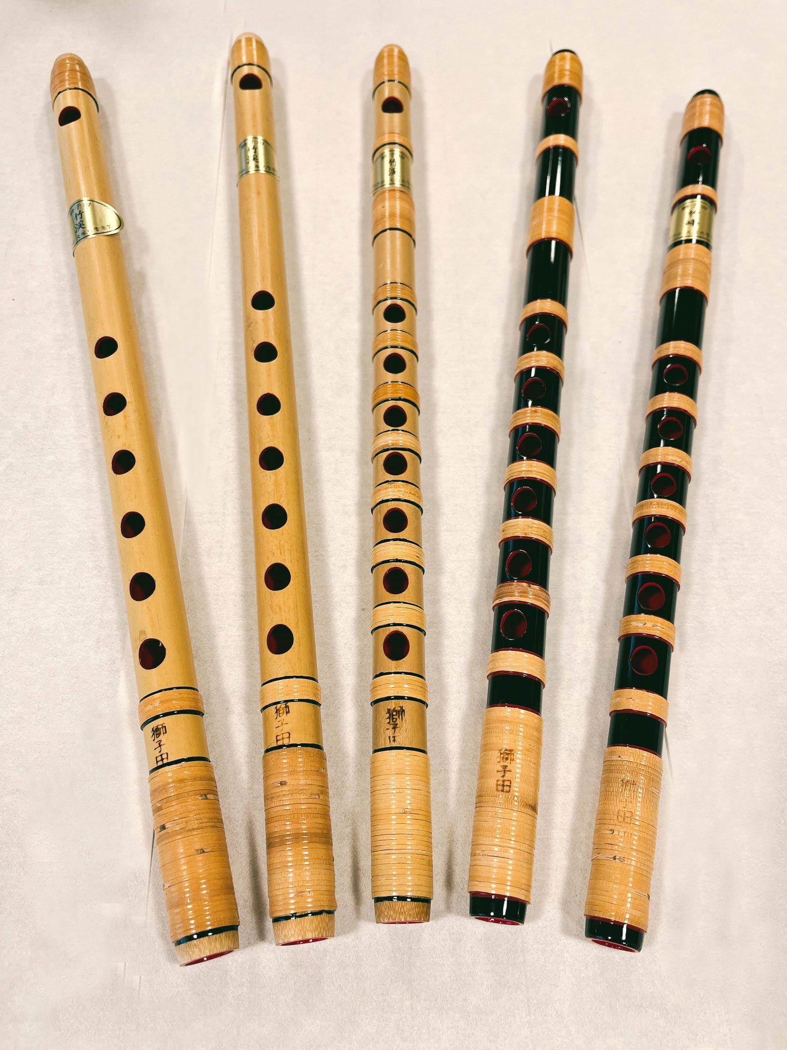 篠笛 唄用ドレミ調 蘭照管 総籐巻き六本調子 - 和楽器
